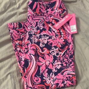Lilly Pulitzer Pink and Navy Floral Pants